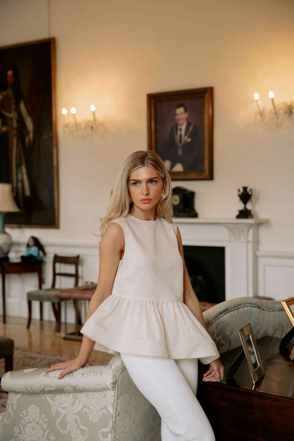 Camille Basket Weave Peplum Top | Hand Crafted with Love