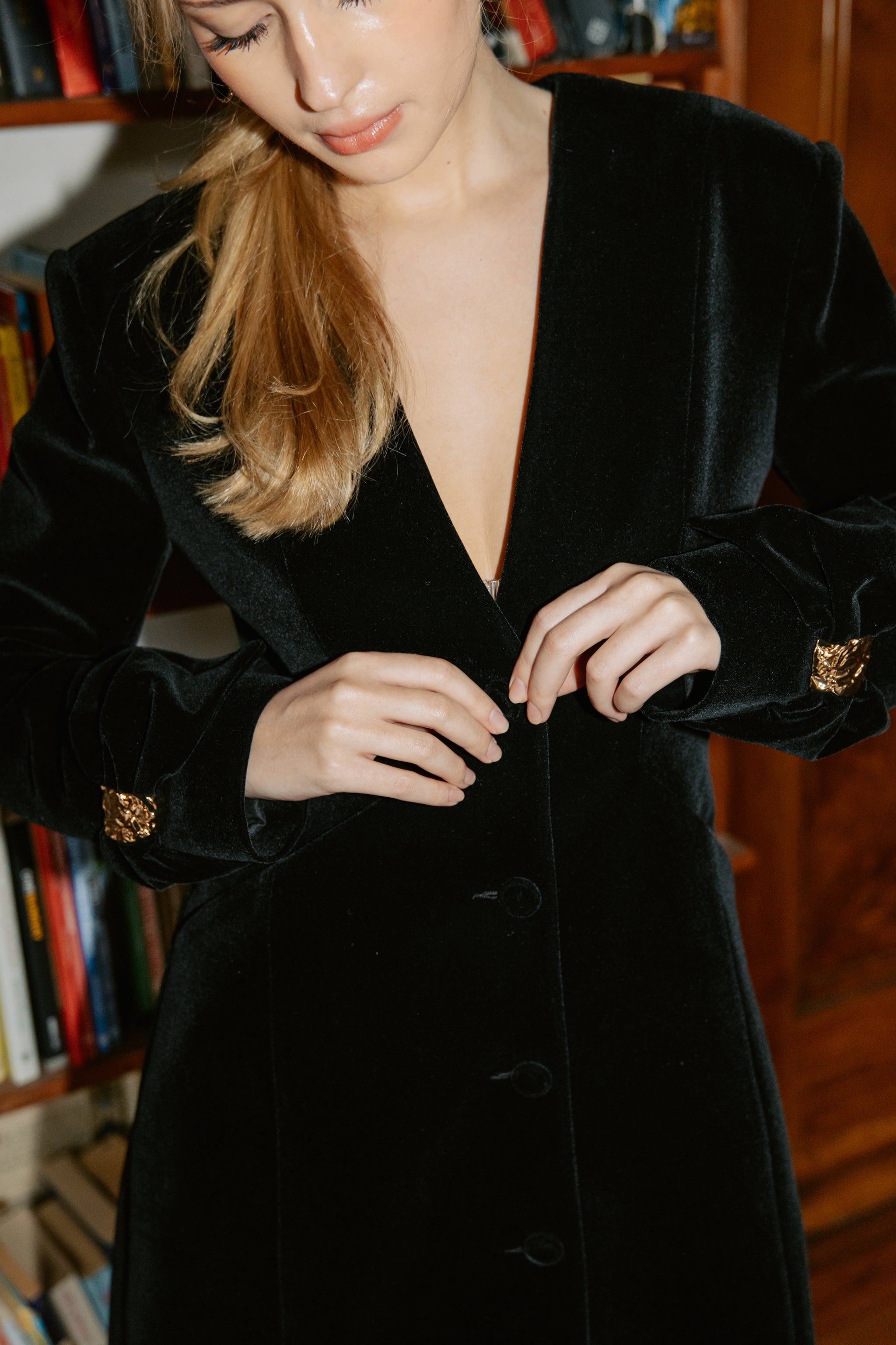black velvet blazer dress Miss Selfridge velvet going out fitted blazer dress in black